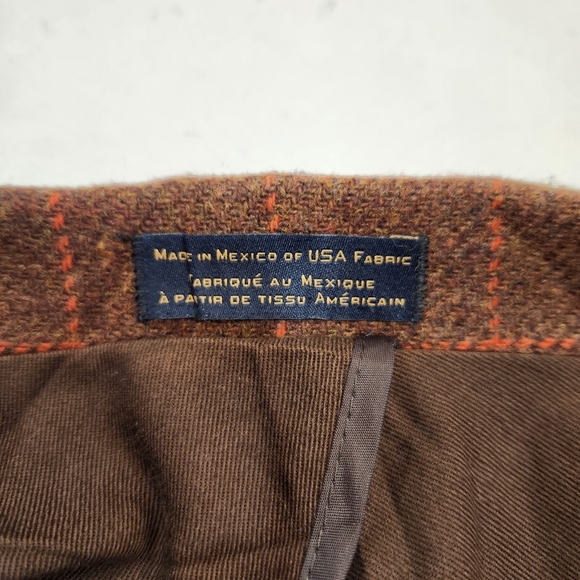 Pendleton Sport Coat Blazer 42R Brown Tweed Windowpane Check Plaid 100% Wool - Picture 7 of 13